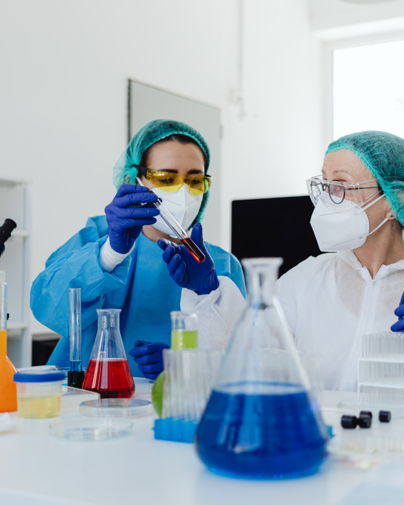 Two scientists who's lab benefits from having access to a small nitrogen generation system